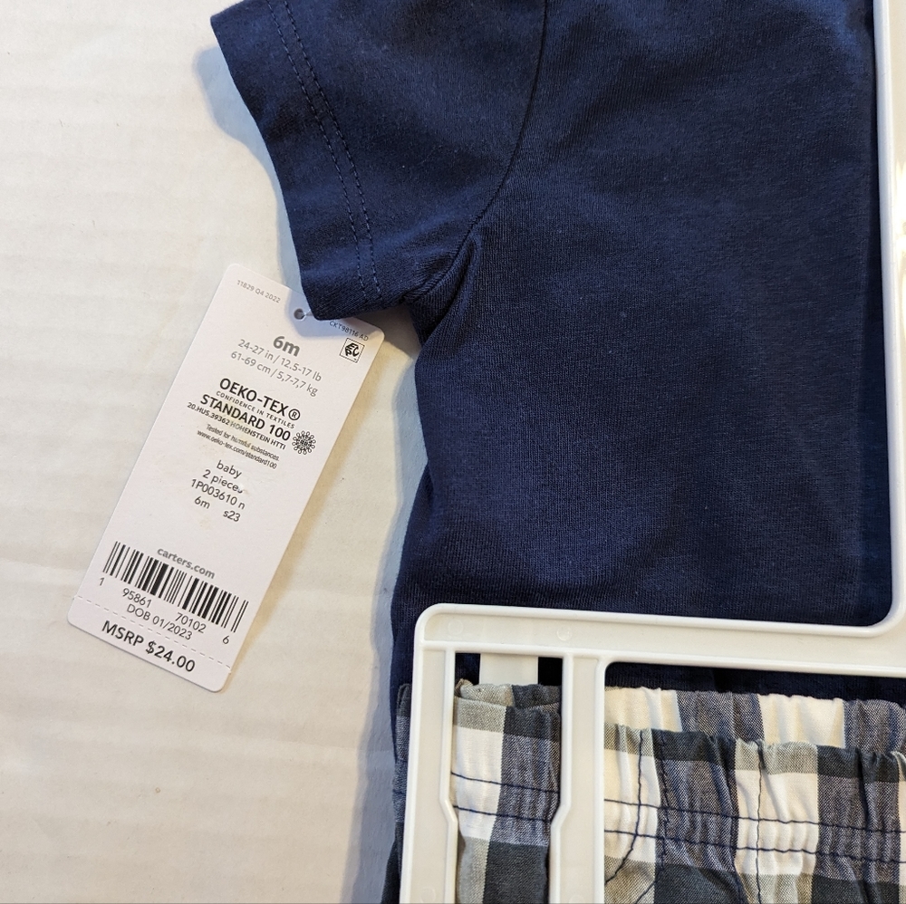 Carter's Infant Boys 2 Piece Summer Short Set Brand New With Tags 6 Mont… - Picture 5 of 5